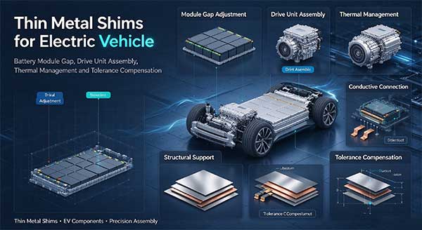 Thin Metal Shims For Electric Vehicle | Custom EV Precision Metal Shims