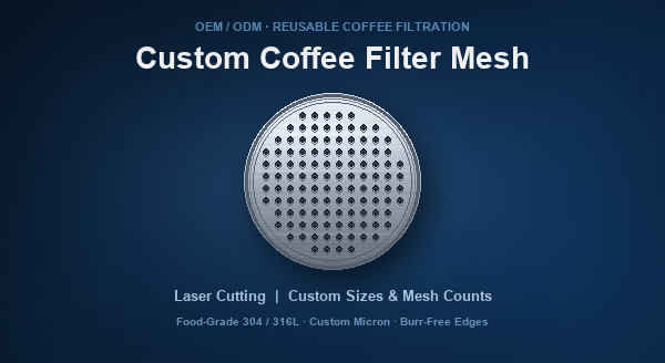 Custom Coffee Filter Mesh | Custom Laser Cut Stainless Steel Filter Screen
