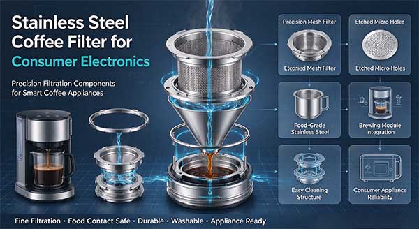Stainless Steel Coffee Filter for Consumer Electronics | Precision Metal Mesh