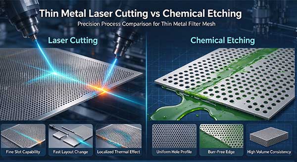 Thin Metal Laser Cutting vs Chemical Etching for Filter Mesh